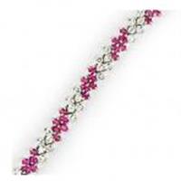 دستبند جواهر طلای 18 عیار برلیان و یاقوت برمه